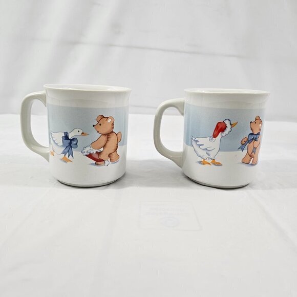 House of Lloyd Goose Bearies Teddy Bear & Goose  in the Snow Ceramic Cup Mugs - Picture 14 of 15